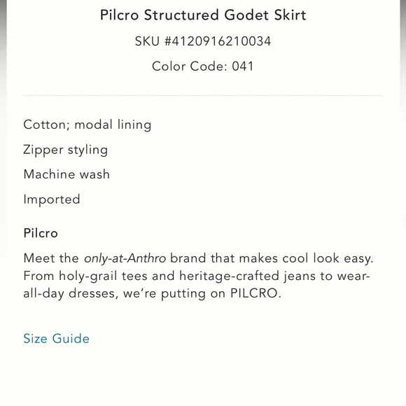 NWT Anthropologie-Pilcro Structured Godet Skirt in Navy - Picture 7 of 11